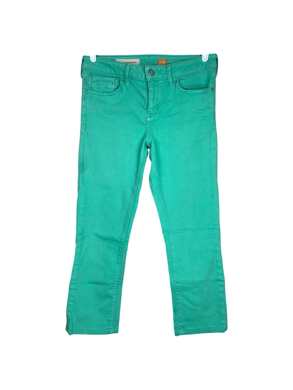 Anthropologie Pilcro The Letterpress Mint Green Crop Stet Jeans Women’s Size 28